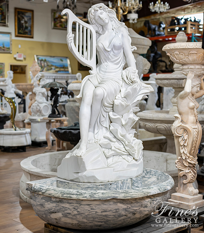 Marble Fountains  - Enchanting Beauty Marble Wall Fountain - MF-1463